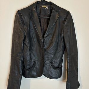 Max Studio Black Leather Blazer